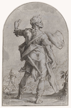 Samson met de ezelskaak by Hendrick Goltzius