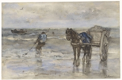 Schelpenvisser op het strand by Jacob Maris