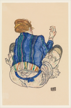 Seated Woman, Back View by Egon Schiele