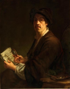 Selfportrait with the "Wienerisches Diarium" by Christian Seybold