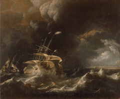 Ships in a Storm by Ludolf Bakhuizen