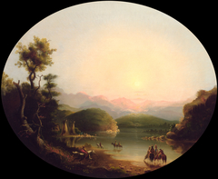 Shoshone Indians at a Mountain Lake (Lake Fremont) by Alfred Jacob Miller