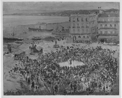 Sonntag in Algier mit Militärkonzert am Hafen by Max Rabes