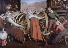 Spinning, warping and weaving by Isaac van Swanenburg