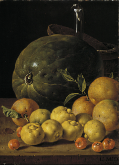 Still Life with Limes Oranges Haw Berries and Watermelon by Luis Egidio Meléndez