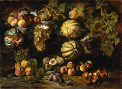 Still Life with Melons, Peaches, Figs, and Grapes by Michele Pace del Campidoglio