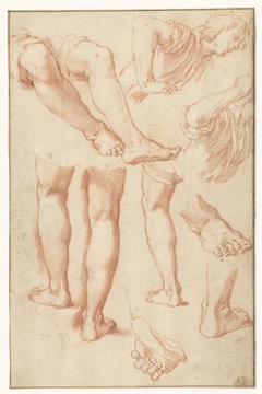 Study of legs, feet, and a young man leaning by Abraham Bloemaert