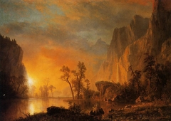 Sunset in the Rockies by Albert Bierstadt