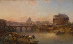 Sunset on the Tiber, Rome by George Loring Brown