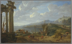 Tempelruine an Meeresbucht by Jan Baptist Huysmans