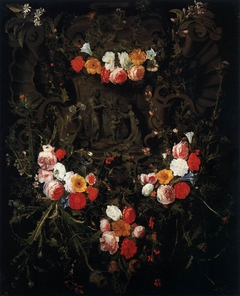 The Child Christ and St Theresa in a Flower Garland by Daniel Seghers