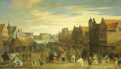 The disbanding of the 'waardgelders' (mercenaries in the pay of the town government) by Prince Maurits on the Neude, Utrecht, 31 July 1618 by Pauwels van Hillegaert