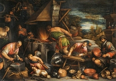 The Forge of Vulcan by Francesco Bassano the Younger