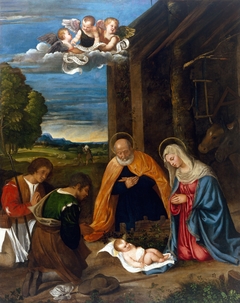 The Nativity with Shepherds by Francesco Vecellio