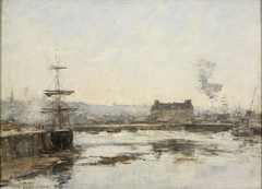 The Port at Trouville by Eugène Louis Boudin