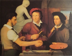 The Schadow Brethren with the sculptor Thorvaldsen by Friedrich Wilhelm Schadow