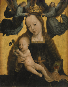 The Virgin and Child crowned by two Angels by Gerard David