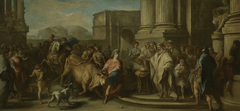 Theseus Taming the Bull of Marathon by Charles-André van Loo