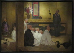 Tonsure des séminaristes dans le temple de Honganji à Kyoto by Félix Élie Régamey