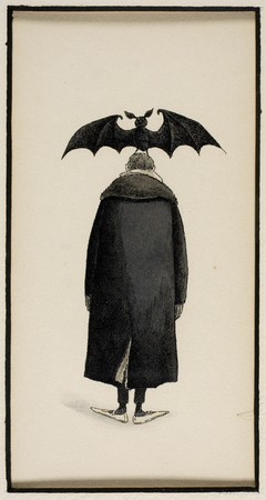 Untitled (Man with a Bat on His Head) by Edward Gorey