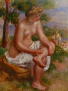 Baigneuse assise dans un paysage, dite Eurydice by Auguste Renoir