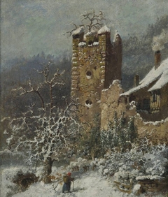 View of the Ruins of Castle Krobsburg in Winter by Karl Weysser