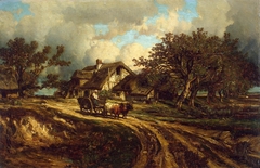 Village Landscape by Jules Dupré