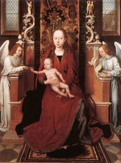 Virgin Enthroned with Child and Two Angels by Hans Memling