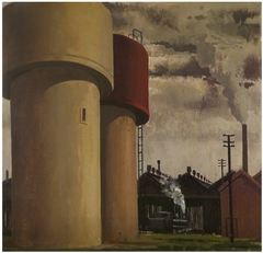 Water Towers by Jeffrey Smart