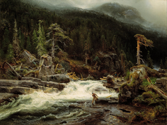 Waterfall in Telemark by August Cappelen