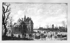 Winter - landscape skating people by Jan van Goyen