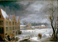 Winter Scene with a Man Killing a Pig by David Teniers the Younger