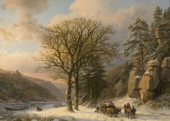 Winterlandschap aan de Elbe by Barend Cornelis Koekkoek