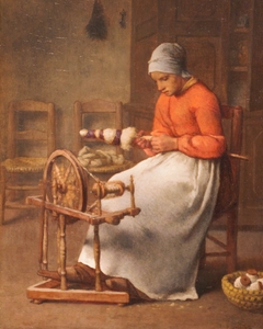 Woman Spinning by Jean-François Millet