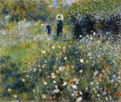 Woman with a Parasol in a Garden by Auguste Renoir