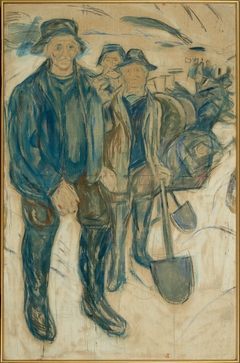 Workers in Snow by Edvard Munch