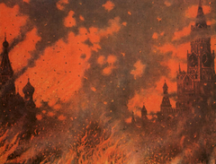 Zamoskvorechye in fire by Vasily Vereshchagin