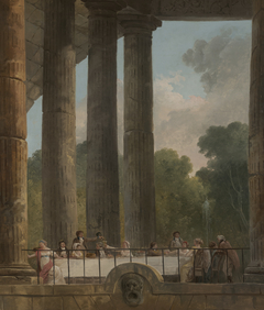 A Banquet in the Ruins of a Temple by Hubert Robert