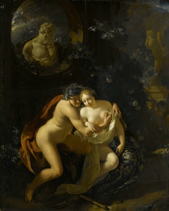 A Couple Making Love in a Park Spied on by Children by Adriaen van der Werff