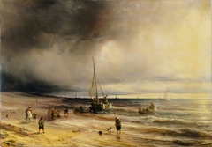 A Dutch Coast Scene by Théodore Gudin