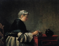 A Lady Taking Tea by Jean-Baptiste-Siméon Chardin