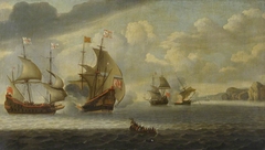 A single action between English and Spanish ships by Willem van Diest