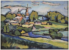 Akhtyrka, Landscape with Red Church by Wassily Kandinsky