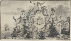 Allegorische voorstelling met Prudentia, Minerva en twee kinderen by Isaac Lodewijk la Fargue van Nieuwland