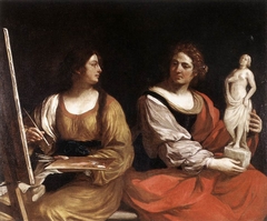 Allegory of Painting and Sculpture by Guercino