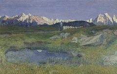 Alpine Landscape at Sunset by Giovanni Segantini