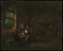 An Evening Scene in a Tavern, with a Fiddler by Adriaen van Ostade