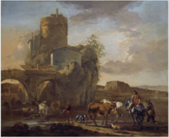 An Italianate Landscape by Nicolaes Pieterszoon Berchem