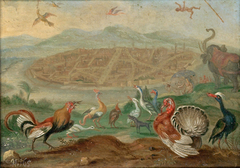 Ansichten aus den vier Weltteilen mit Szenen von Tieren. Iudia in Siam by Ferdinand van Kessel