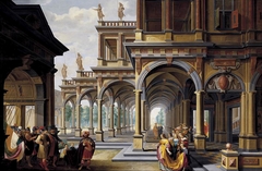 Architectural Capriccio with Jephthah and His Daughter by Dirk van Delen